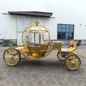 Chariot de luxe en métal en forme de citrouille avec couvercle transparent pour les visites touristiques et les expositions événementielles - Product Image 3