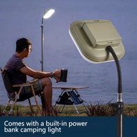 Lampe de camping à batterie amovible, multifonctionnelle, à intensité variable, avec fixation magnétique, grande capacité, batterie au lithium
