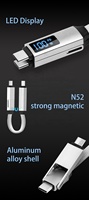 Cable USB Multifuncional 3 en 1 con Carga Rápida PD100W 5A, Tipo-C a Tipo-C y Lightning, Trenzado de Nailon y Aleación de Aluminio, Cargador OTG para iPhone y Samsung