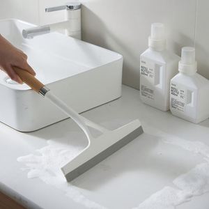 Nettoyeur de vitres de voiture en bois à jet d'eau, brosse de nettoyage de douche, raclette de salle de bain avec poignée en plastique - Product Image 4