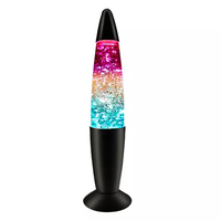 Flotteur Transparent personnalisé Liquide Noir Aluminium Led Lampe à Lave Mini Table Lampe à Lave