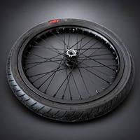 Ensemble de roues à rayons Supermoto noir mat 17 pouces avec pneus CST Street compatibles avec Sur Ron Light Bee X E-Bike