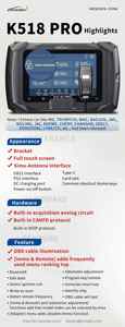Programmateur Lonsdor K518 PRO version complète avec clé intelligente LT20 pour câble FP30, câble BCM, adaptateur FCA 12+8 JLR - Product Image 3
