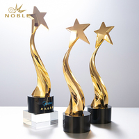 Trophée étoile montante en métal à Base de cristal, nouveau Design personnalisé