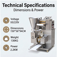 Machine à raviolis industrielle automatique à moteur, en acier inoxydable, pour la production de samosas et d'empanadas, 120 pièces/min, 220V/110V