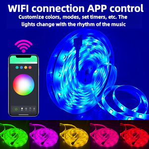 ชุดเทปไฟ LED RGB ควบคุมด้วยบลูทูธ 24V พร้อมระบบซิงค์กับเสียงเพลง ไฟเปลี่ยนสีได้ด้วยตัวเอง สำหรับห้องเล่นเกม - Product Image 5