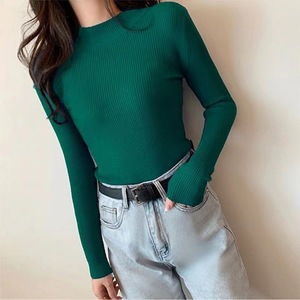 Pull-over chic moulant à col roulé mi-haut pour femme, manches longues, coupe ajustée, idéal pour la randonnée automnale - Product Image 4