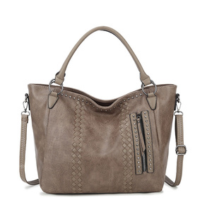 Túi Tote Sức Chứa Lớn 2021 Thời Trang Nữ <span class=keywords><strong>Rivet</strong></span> Brown Da Mềm Vai Túi Xách Tay Sang Trọng Túi Xách Nữ - Product Image 3