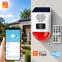 Tuya WiFi Solar-PIR-Bewegungsmelder Lichtalarm 120dB Sprachansage Tonsignal Stroboskop-Sirene Outdoor Wasserdichtes Sicherheitssystem