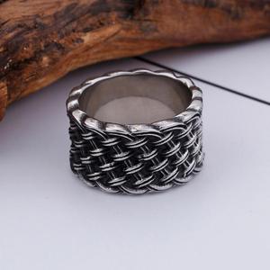 Bague KALEN Fashion Biker en argent, anneaux en acier inoxydable vintage pour hommes - Product Image 3