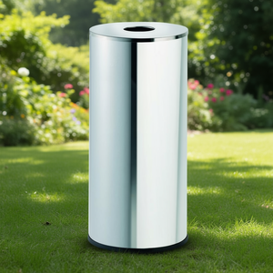 Papelera Circular Inox 3100 G con coperchio per rifiuti - Product Image 3