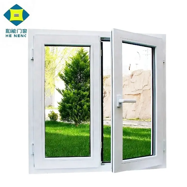 China Leading Manufacture vinyl replacement windows Double Swing PVC Profile Casement window upvc Window and Door