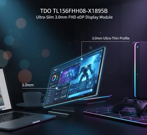 15,6 Zoll 3,0mm Ultra Slim FHD 1080P EDP IPS <span class=keywords><strong>Laptop</strong></span> <span class=keywords><strong>LCD</strong></span>-Anzeigemodul für Erweiterungsmonitore & Industrielle Eingebettete Systeme - Product Image 3