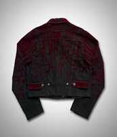 Blouson Bomber Gothique Avant-Gardiste en Similicuir avec Empiècements Effet Peau de Serpent, Ornements Métalliques Croisés, Détails Strass et Ourlet Élastique Personnalisé