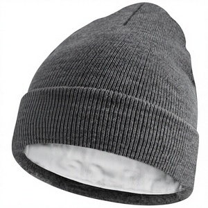 Bonnet unisexe en acrylique, couleur unie, tricoté, chaud, pour l'hiver, pour usage extérieur, taille adulte 56-58 cm, style décontracté - Product Image 3