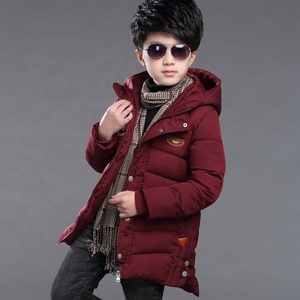 Hiver Veste Enfant 5-14 Ans Imprimée Lettres Garçons, Veste Simple Ample Couleur Unie <span class=keywords><strong>Chaude</strong></span> Doublée Polaire avec Capuche - Product Image 4