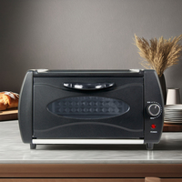 Four de comptoir portable 2100W avec chaleur réglable et surface antiadhésive, parfait pour les pizzas, les toasts et les grillades de 9 pouces