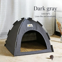Maison pour chat en fibre de dessin animé, tendance estivale DIY, tente portable pour animaux de compagnie, respirante, lavable, écologique, pour l'extérieur