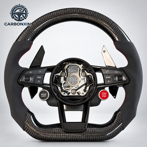 Volant de voiture en fibre de carbone personnalisé pour Audi A3 A4 A6 Q5 B9 A5 SQ5 Q7 Q8 C8 A7 RS6 C8 S3 S5 RS7 RSQ8 RSQ3 R S Line RS - Product Image 5