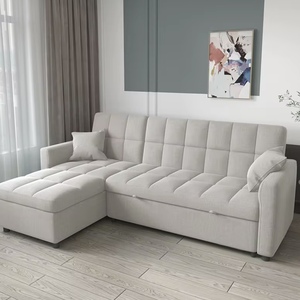 Característica de esquina de sofá cama de cuero genuino para sala de estar muebles de interior para el hogar para apartamento Lazy Living - Product Image 3