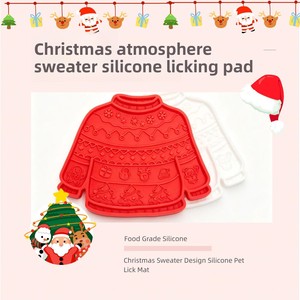 Leckmatte aus lebensmittelechtem Silikon in Weihnachtsbaumform für Hunde und Katzen – rutschfeste, fressfreudemotivierende Saugnapfmatte, spülmaschinenfest - Product Image 5