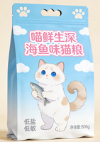 Sac d'emballage alimentaire pour animaux de compagnie, chien et chat, écologique, personnalisé, composite, avec fermeture éclair, scellé sur huit côtés