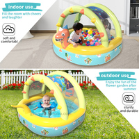 Dinosaure Gonflé Ombre Kiddie Piscine Blow up Piscine Enfants Piscine Gonflable avec Auvent pour Fête Jouets Été Eau Plage Fun