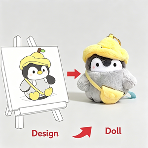Gantungan Kunci Boneka Penguin Lucu, Aksesoris Tas, Liontin Ransel, Mainan Lembut untuk Hadiah Ulang Tahun Anak - Product Image 1