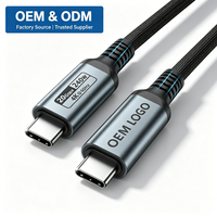 Cable USB C 3.2 Gen2 20Gbps 4K 60Hz, Cable Tipo-C de Función Completa, Personalizado de Fábrica, Trenzado, 1m 2m 3m, Carga Rápida 240W, Cable C a C