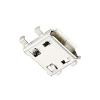 마이크로 USB 타입 B 5 핀 암 커넥터 4 족 싱크 플레이트 수평 SMT 장착 컬링 에지 USB 커넥터