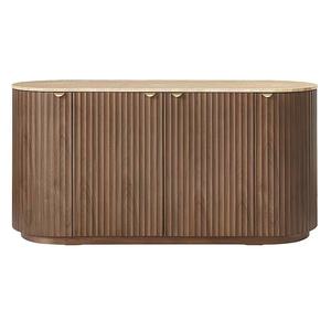 Meuble <span class=keywords><strong>buffet</strong></span> d'intérieur en bois artisanal avec dessus en marbre, design moderne - Product Image 4