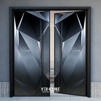 Ensemble de portes solides modernes doubles extérieures de luxe australiennes large porte double en bois de teck design entrée principale double porte