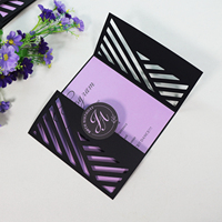 Tarjeta de Invitación Cortada con Láser, Tarjeta Interior Impresa Personalizada, Etiqueta con Monograma, Programa de Fiesta de Cumpleaños, Tarjeta de Menú