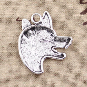 Dijes Lobo Perro <span class=keywords><strong>Wolfhound</strong></span> 35x30mm Colgantes de color plata tibetana Fabricación de joyas antiguas DIY Artesanía hecha a mano - Product Image 5