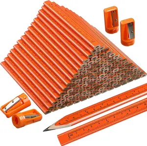 Fabrik Großhandel Custom Günstige Orange Naturholz Standard Schwarz Hb/2b Bleistift für Tischler