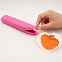 Sac cosmétique portable en silicone ODM, porte-pinceaux de maquillage, trousse de toilette étanche, clip à ressort, 26,5 cm, pour femmes et filles