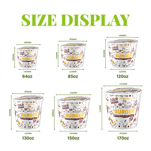 Seau en papier pour poulet frit blanc, écologique, imprimé sur mesure, fabriqué, recyclable, biodégradable, résistant à la graisse, ZJPACK - Product Image 4