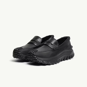 Haute qualité hommes chaussure bas haut femmes Sneaker bout fermé imprimés d'animaux noir dentelle concepteur luxe en cuir semelle épaisse décontracté plat - Product Image 3