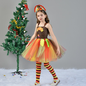 Nouvelle Robe Tutu de Thanksgiving pour Filles HP 2026, sans Manches, avec Bandeau, pour Fêtes et Festivals Turcs, Vêtements pour Enfants - Product Image 3
