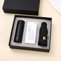 Set Hadiah Bisnis Mewah Cangkir Terisolasi Stainless Steel Payung Logo Kustom Power Bank Kotak Hadiah Premium untuk Tahun Baru Perusahaan