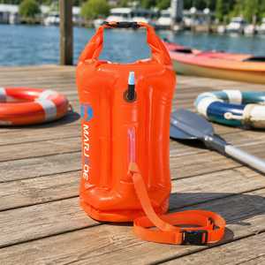 Bouée de natation gonflable étanche pour eaux ouvertes, flotteur de remorquage pour entraînement de natation sécurisé et utilisation multi-activités - Product Image 1