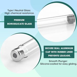3ml Individually Packaged Glass Eco-Friendly Cartridge Bottle for Skin Care Cream - Product Image 3