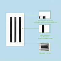 Pièces de systèmes CVC VANORM 10x8 Grille d'aération rectangulaire moderne en alliage d'aluminium pour climatiseur, 4 fentes, grille d'aération linéaire, loquet à levier à angle de lame de 45°