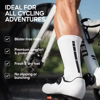 Chaussettes de vélo d'équipage à séchage rapide antibactériennes respirantes Chaussettes de cyclisme pour hommes