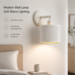 Lámpara de Pared de Diseño Nórdico Moderno, Hierro Blanco E27, Decorativa para Interiores, Hogar, Dormitorio, Sala de Estar, Pasillo, Interruptor Estándar - Product Image 3