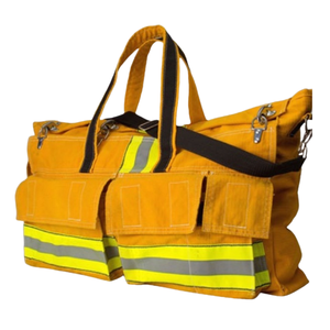 Échantillon gratuit Sac de pompier pour les premiers intervenants Sac de protection pour pompiers avec compartiment pour casque Ouvertures en maille Croix de Malte - Product Image 1