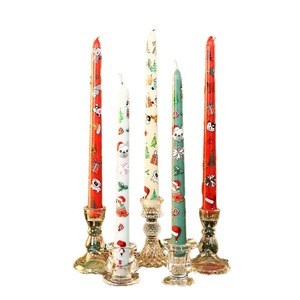 Christmas Printed Long Taper <b>Candles</b> Cartoon Dog Pattern <b>Stick</b> <b>Candles</b> For Holiday Dinner Table Xmas Party Decor Ornament - Product Image 5