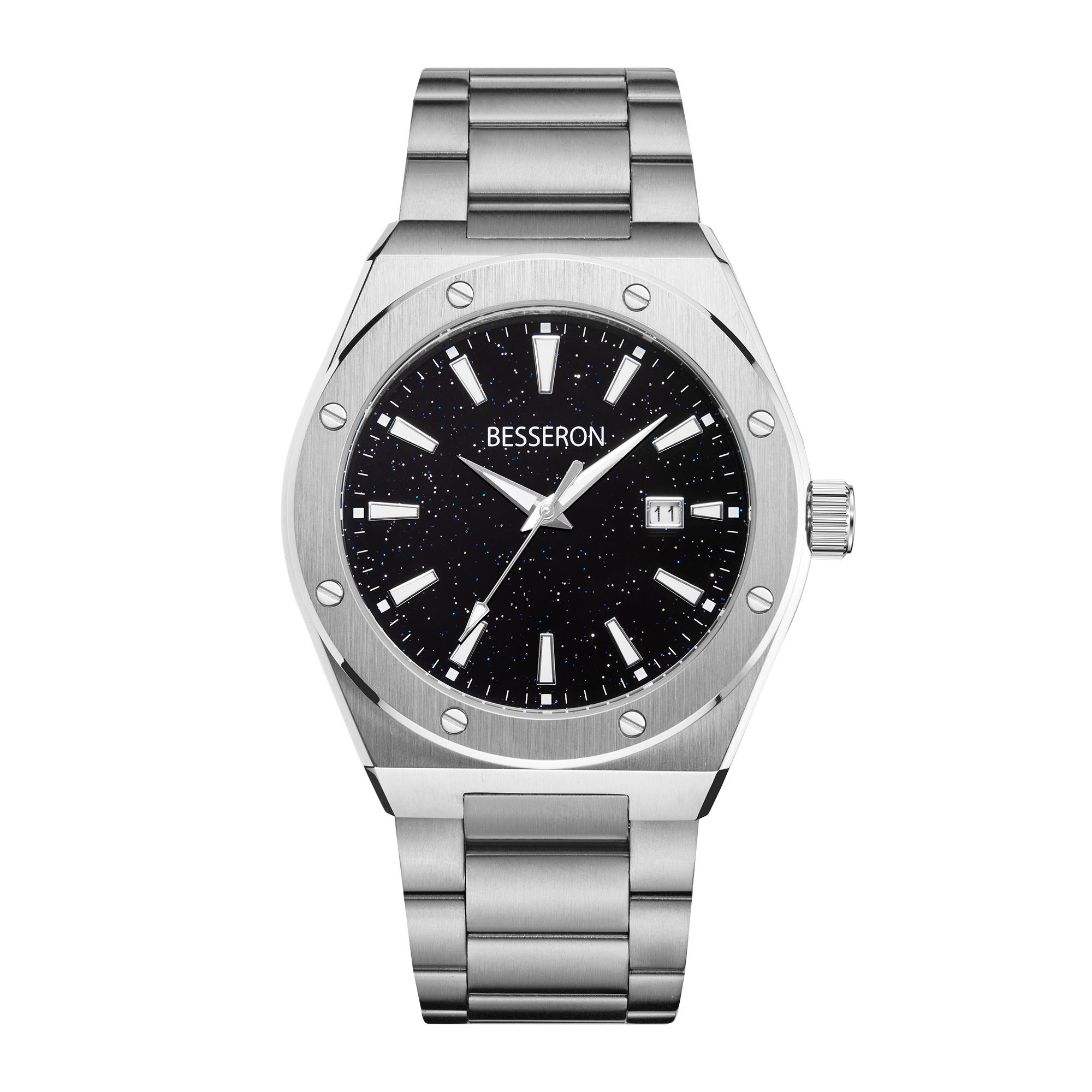 Black starry face men watch