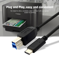 Printer 100% kabel Printer USB C tembaga murni Data Anti gangguan 2M untuk HP Canon untuk Printer Epson kompatibel dengan komputer