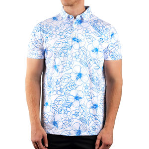 OEM Golf de luxe pour hommes pour polos 88% Polyester 12% Spandex Slim Fit Logo personnalisé imprimé numérique-T-shirts convertibles - Product Image 5